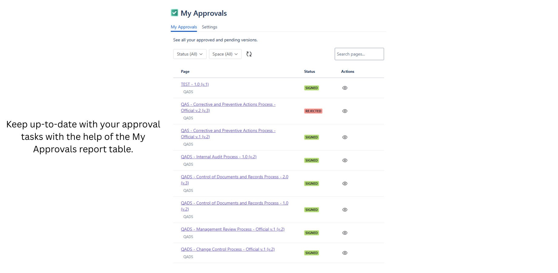 My Approvals
