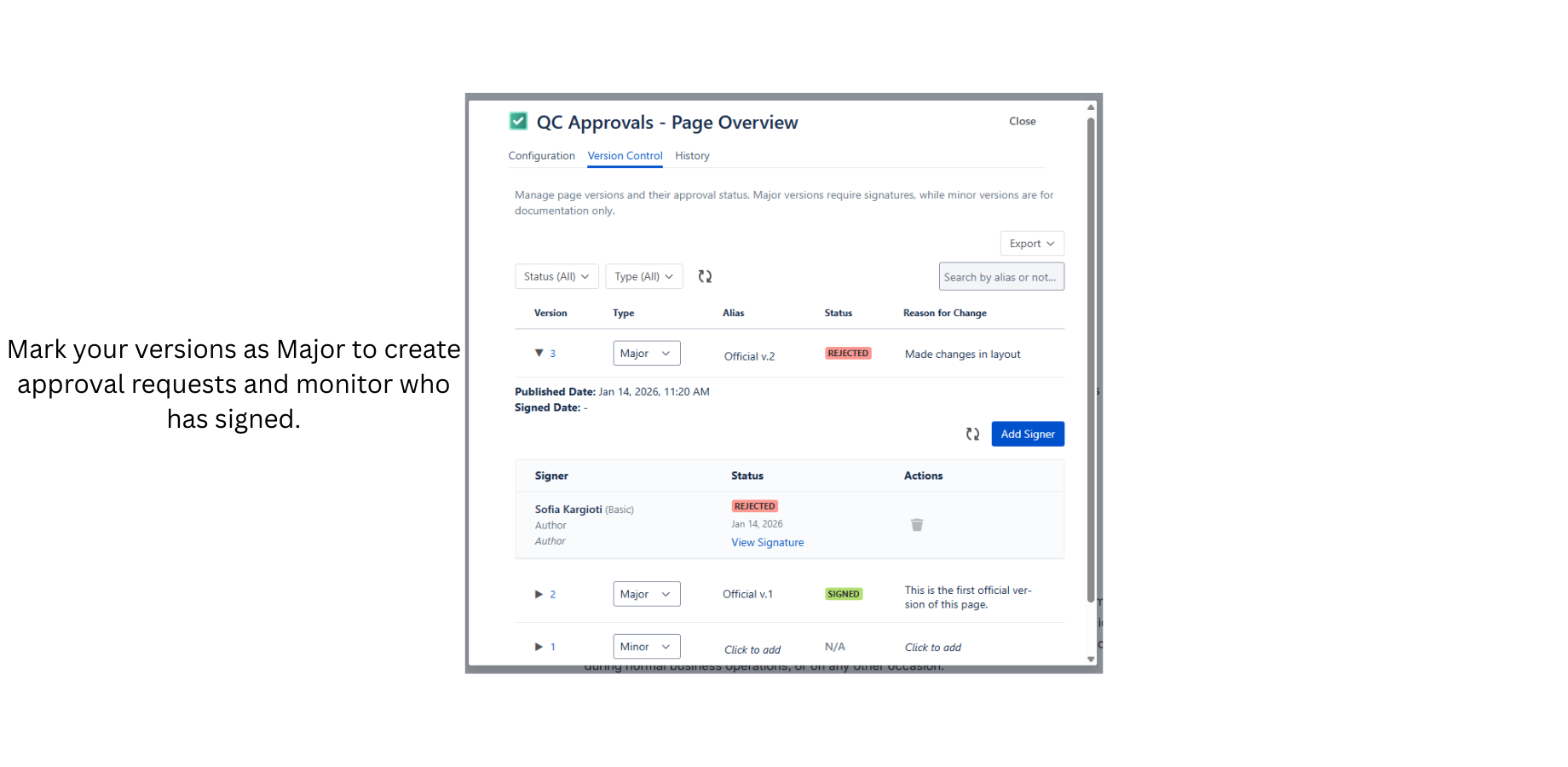 QC Approvals Page Overview
