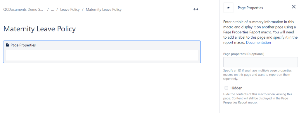 add page properties