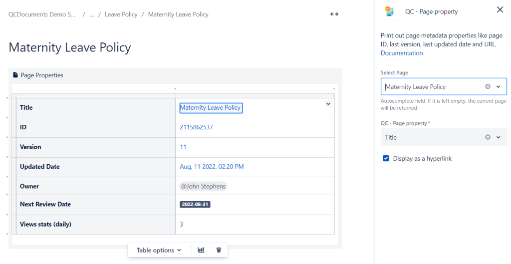 Qc page property