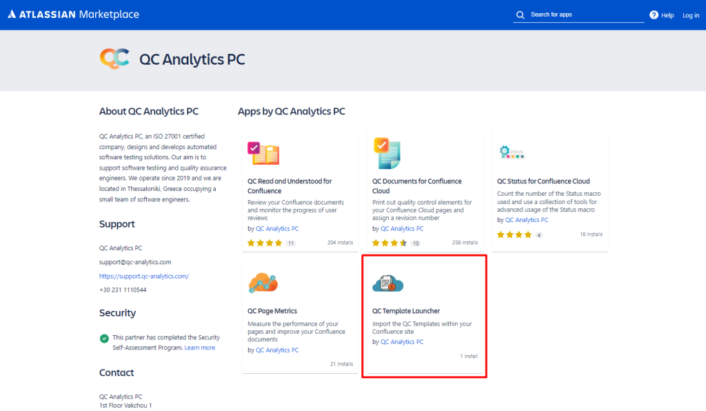 qc template launcher marketplace